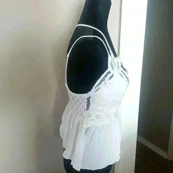 J for Justify Womens White Lace Peplum Tank M - Picture 3 of 14